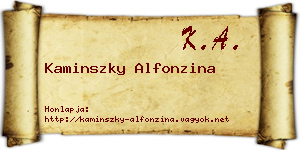 Kaminszky Alfonzina névjegykártya
